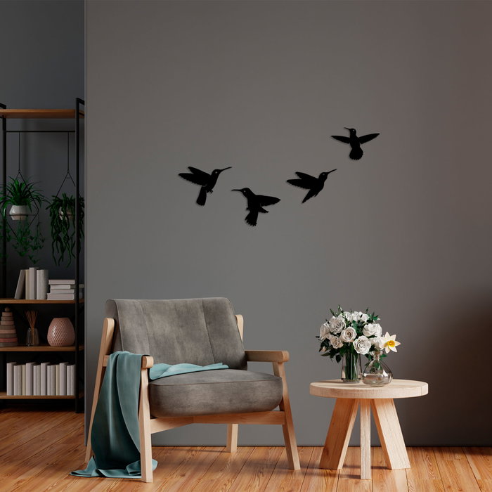 Wallity Birds - 292 Accesorio de Pared de Metal Negro